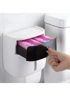 Generic Organize your bathroom in style with this modern multifunctional bathroom organizer! Features a tissue holder, a drawer for personal items, and a mobile phone holder, with double-sided adhesive for easy, no-drill installation — a practical and contemporary addition to any bathroom.  - Image 4