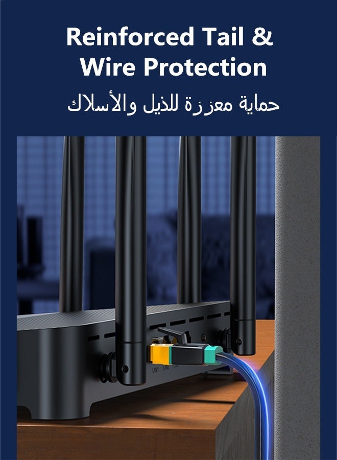 SAMZHE كابل إيثرنت Cat8 بطول 10 متر، عالي السرعة 40 جيجابت في الثانية، 2000 ميجاهرتز، سلك LAN نحاسي نقي فائق النحافة ومسطح ومحمي، موصل RJ45 مع غطاء واقٍ، مطلي بالذهب لمقاومة التداخل، سلك توصيل إنترنت للكمبيوتر لأجهزة PS5 وPS4 وXbox والكمبيوتر الشخصي والألعاب وأجهزة التوجيه والمودم (أسود) - Image 5