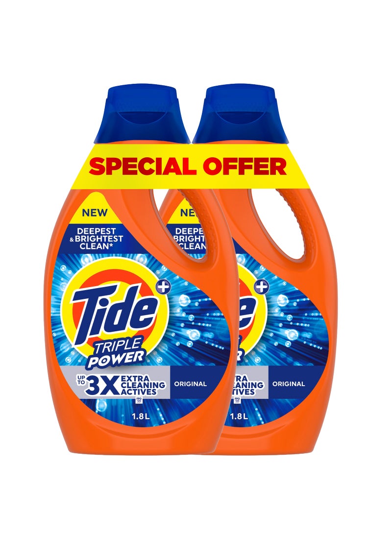 Tide عبوة مزدوجة من مسحوق الغسيل السائل الأصلي ثلاثي القوة - Image 1