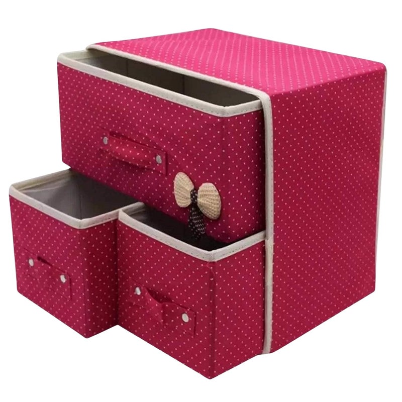 Stype House N Foldable 2 Layer 3 Drawers Fabric Storage box Bra Storage box underwear Socks Cosmetics Closet Organizer Collapsible Storage Drawers Cloth Cabinet 1 Piece Multicolor 