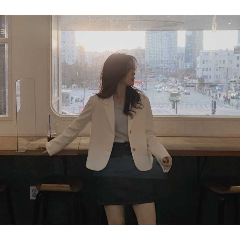 Korean Chic Style Casual Fit Commuting Easiest For Match Short Blazer - Image 1