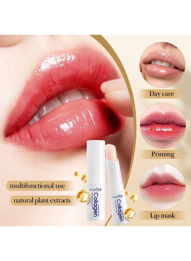 SADOER Pack Of 3 Collagen Anti Cracking Lip Balm 2.7g Moisturizing Hydrating Repairing Soft Smooth Lip Care - Image 4