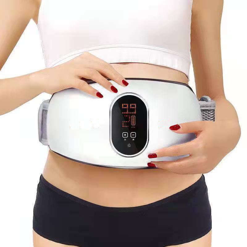 Rechargeable Heating Vibration Massage Belt with 8 Nodes for Abdominal Fitness &  Relaxation