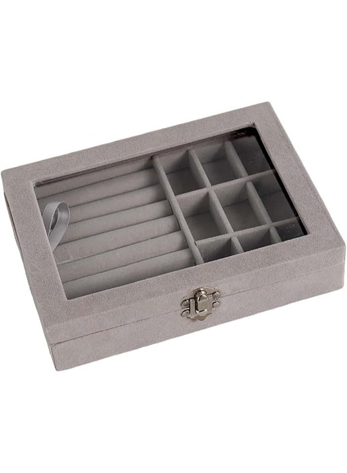 Velvet Jewelry Organizer for Women - Compact Storage Case for Necklaces, Rings, and Earrings - Travel Jewelry Holder with Storage Compartments - Image 3
