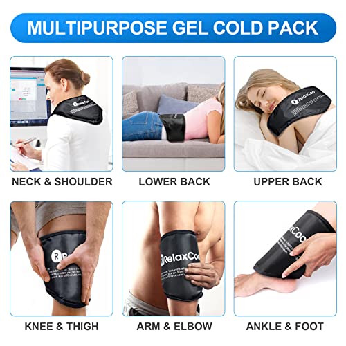 RelaxCoo Neck Ice Pack Wrap, RelaxCoo Reusable Gel Ice Pack for Neck Shoulders, Cold Compress Therapy for Pain Relief, Injuries, Swelling, Bruises, Sprains, Inflammation and Cervical Surgery Recovery - Image 5