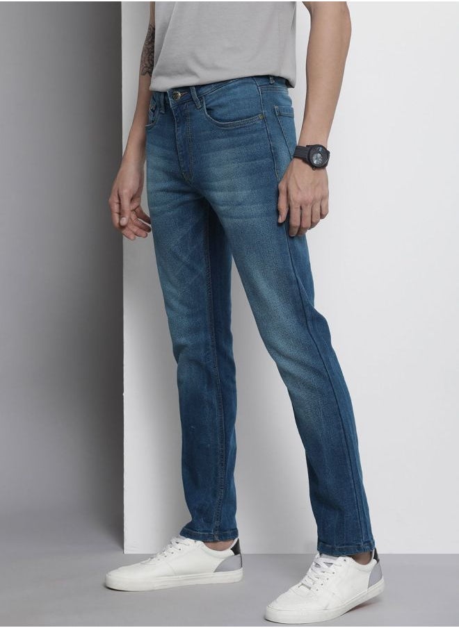 The Indian Garage Co Men Slim Straight Fit Solid Mid-Rise Stretchable Jeans  - Image 2