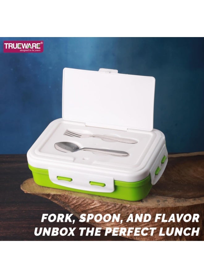 Trueware POKO Senior Steel Lee Pu Insulated Hot Lunch Box 900ML Big Container and 150 ML Veggie Container | BPA Free | Food Grade | Keep Food hot - Image 4