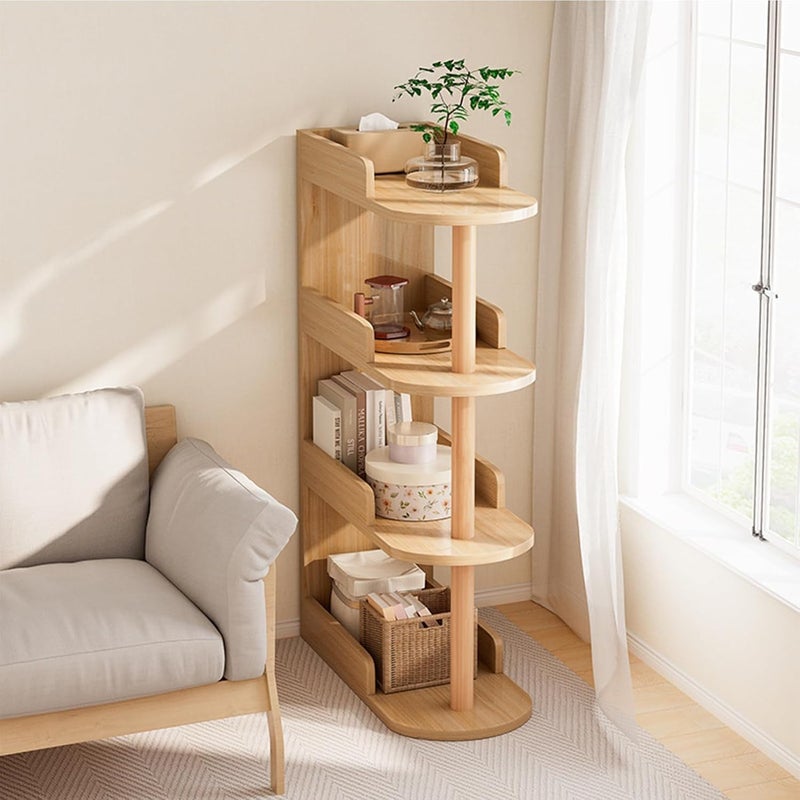 Fohome 4 Tier Bookshelf, Book Shelf Storage Organizer, Freestanding Bookcase, Modern Book Shelf for Bedroom, Living Room and Home Office, Easy to Assemble, Nature - Image 1
