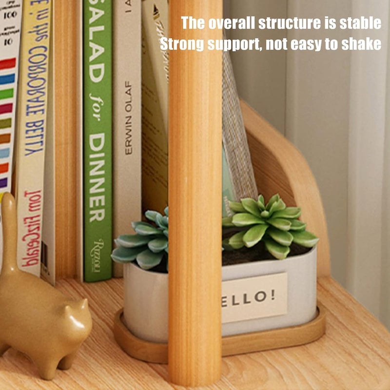 Fohome 4 Tier Bookshelf, Book Shelf Storage Organizer, Freestanding Bookcase, Modern Book Shelf for Bedroom, Living Room and Home Office, Easy to Assemble, Nature - Image 5