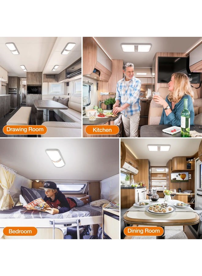 Aaleds RV Led Lights Interior 12v Volt Fixtures, 1000LM 8W Camper Light For Inside, Rv Ceiling Dome Lamp Led 12v With Switch For RV/Camper/Trailer/Boat (Natural White,4000K-4500K,5pack). - Image 5