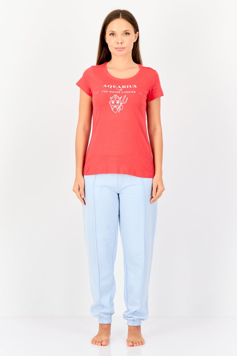 Zivame By Rosaline Women Graphic Print Pyjama T-Shirt, Red - Image 2