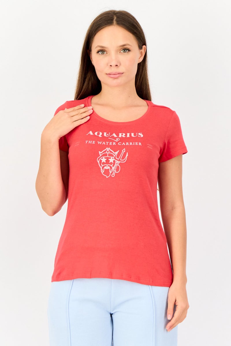 Zivame By Rosaline Women Graphic Print Pyjama T-Shirt, Red - Image 1