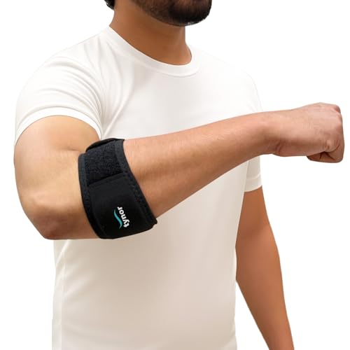 TYNOR Tennis Elbow Support for Men & Women, Adjustable Elbow Strap Pain Relief with Compression Pad Elbow Arm Band Wrap for Weightlifting Tendonitis Forearm Brace Straps X-Large, 1 Unit - Image 1