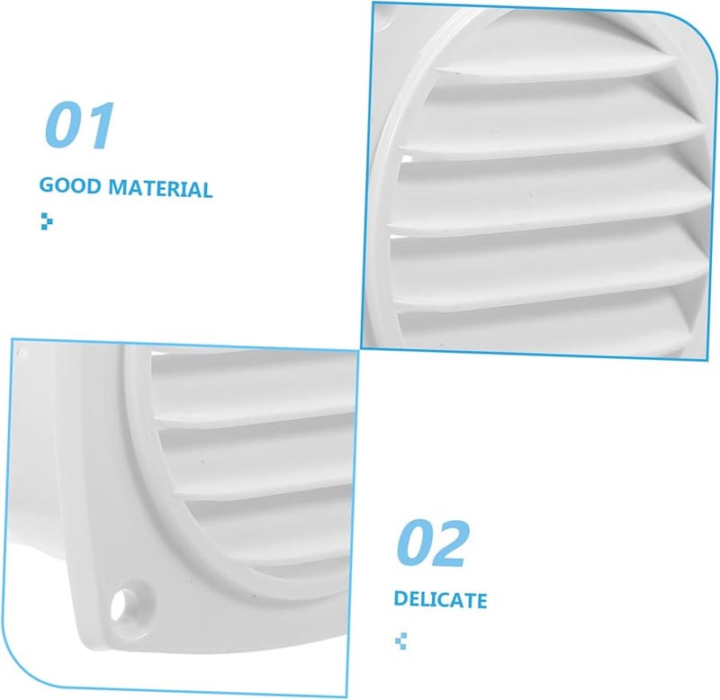 White Round Louvered Vent Cover Plastic Soffit Grille For RV And Residential Ventilation - Image 4