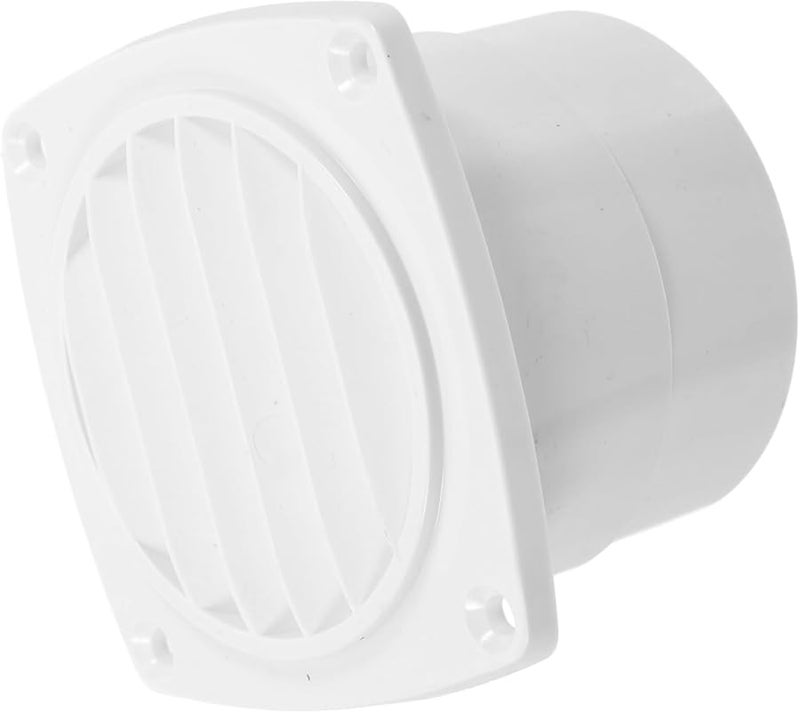 White Round Louvered Vent Cover Plastic Soffit Grille For RV And Residential Ventilation - Image 1