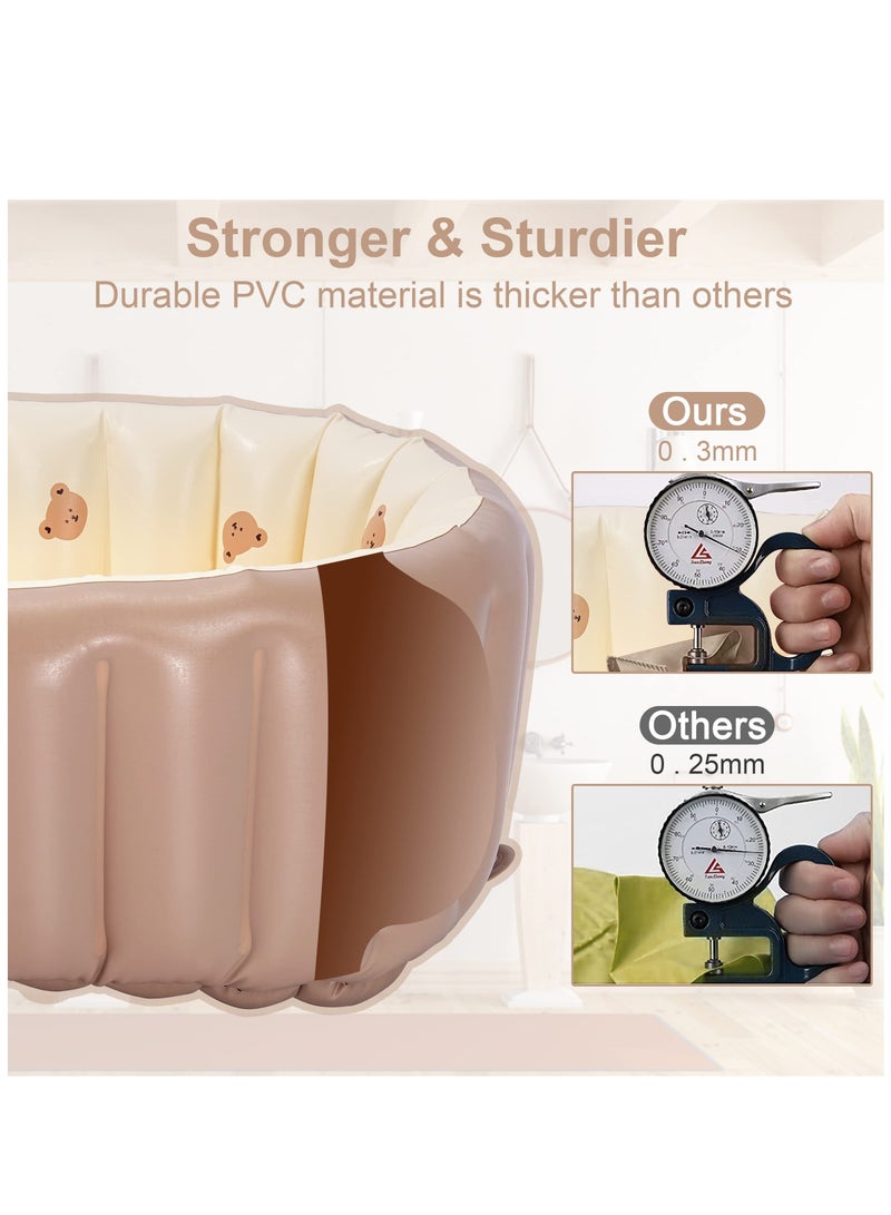 Inflatable Bathtub for Toddlers Portable Baby Tub with Built-in Air Pump Collapsible Design for Easy Storage Perfect for Newborns to Infants - Image 3