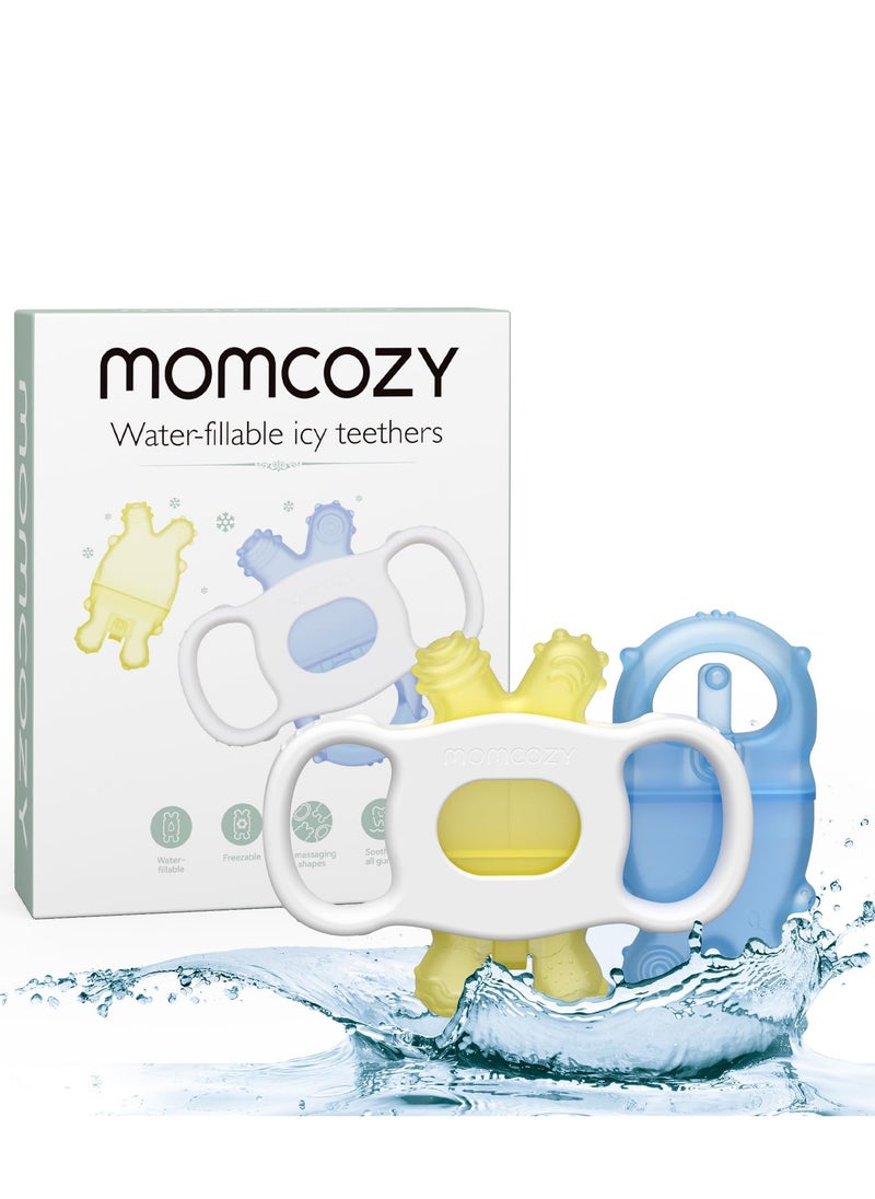 Momcozy Baby Teether Toys, Water Fillable Silicone Cold Teether, Baby Teething Toys Chill Teether, Baby Toys for Teething Relief 0-12 Months  - Image 1