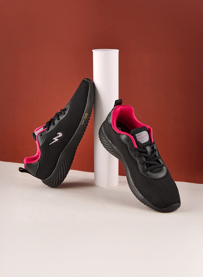 كامبس أحذية رياضية نسائية سوداء قصيرة بنعل أبيض مريحة كاجوال - Image 1