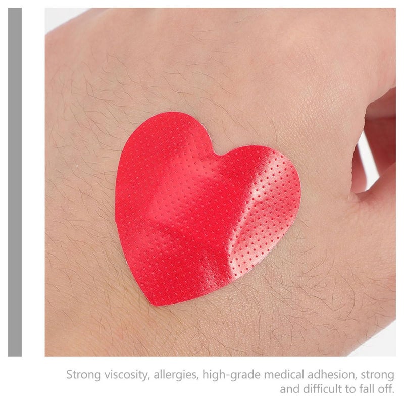 Heart Shaped Adhesive Bandages 10 Pack Red Breathable Wound Protection First Aid - Image 4
