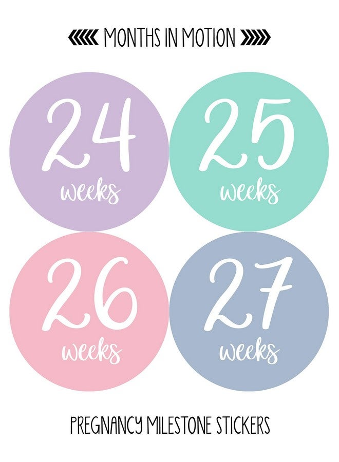 Months In Motion Pregnancy Weekly Belly Growth Stickers, 36 pcs - Purple Pink, Matte Finish, Cloth Surface, for Maternity Photo Sessions & Keepsakes - Image 5