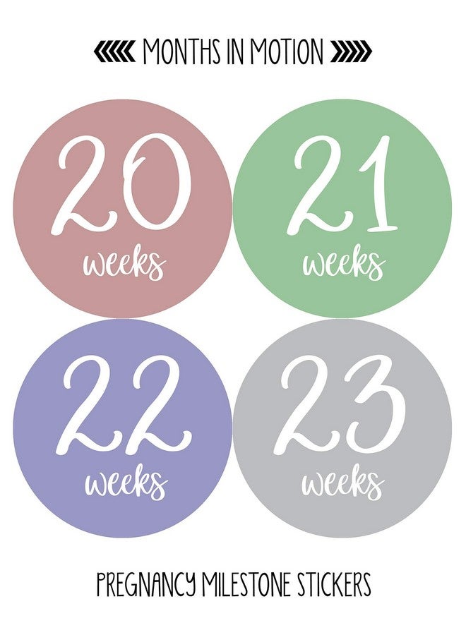 Months In Motion Pregnancy Weekly Belly Growth Stickers, 36 pcs - Purple Pink, Matte Finish, Cloth Surface, for Maternity Photo Sessions & Keepsakes - Image 4