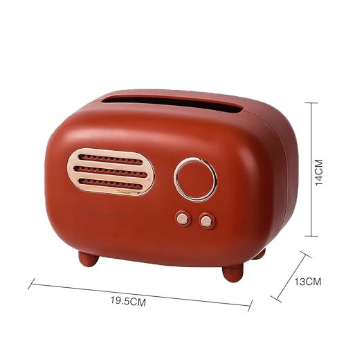 oddpod™ Vintage Retro Medium Tissue Box Holder & Paper Towel Dispenser for Office, Living Room, Bedroom, Night Stand & Desk - Deep Maroon - Image 3