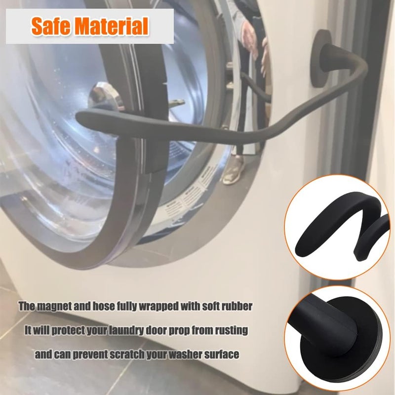 eHuangTools Washer Door Prop and Stopper for Front Load Washing Machine, Removable Washer Door Holder with 43mm Magnet Base, Flexible Washer Door Stopper Keep Washer Door Open to Prevent Odors - Black Gulf popular simple design - Image 5