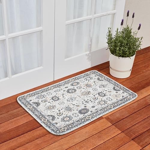 Homitecture Anti Slip Front Monsoon Doormat (37x57cm)| Living Room Rug |Polypropylene Floor Mat for Home|Essential Small Rug for Office, Bedroom & Kitchen|-Pack of 2, Rectangular (Grey White) - Image 3