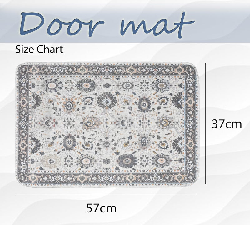 Homitecture Anti Slip Front Monsoon Doormat (37x57cm)| Living Room Rug |Polypropylene Floor Mat for Home|Essential Small Rug for Office, Bedroom & Kitchen|-Pack of 2, Rectangular (Grey White) - Image 4