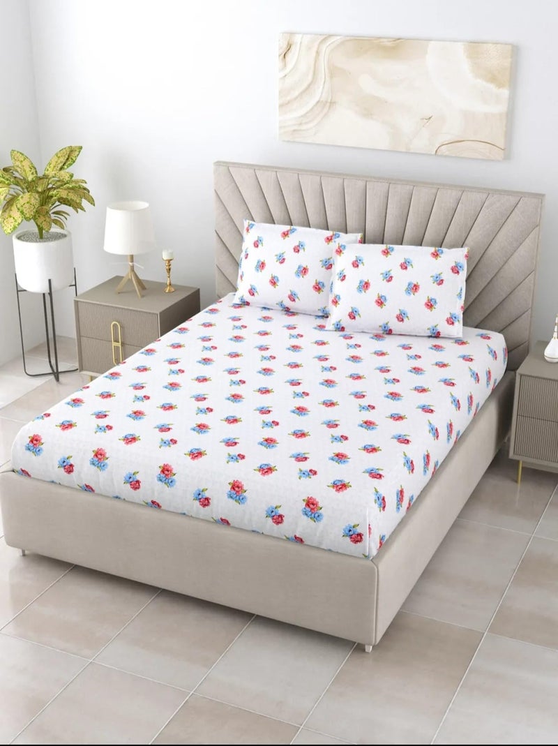 Bombay Dyeing King Size Bedsheet Cotton, 180 TC - Premium Cotton, Experience Premium Vintage Collection, with 2 Pillow Covers - VK05 (Violet) - Image 1