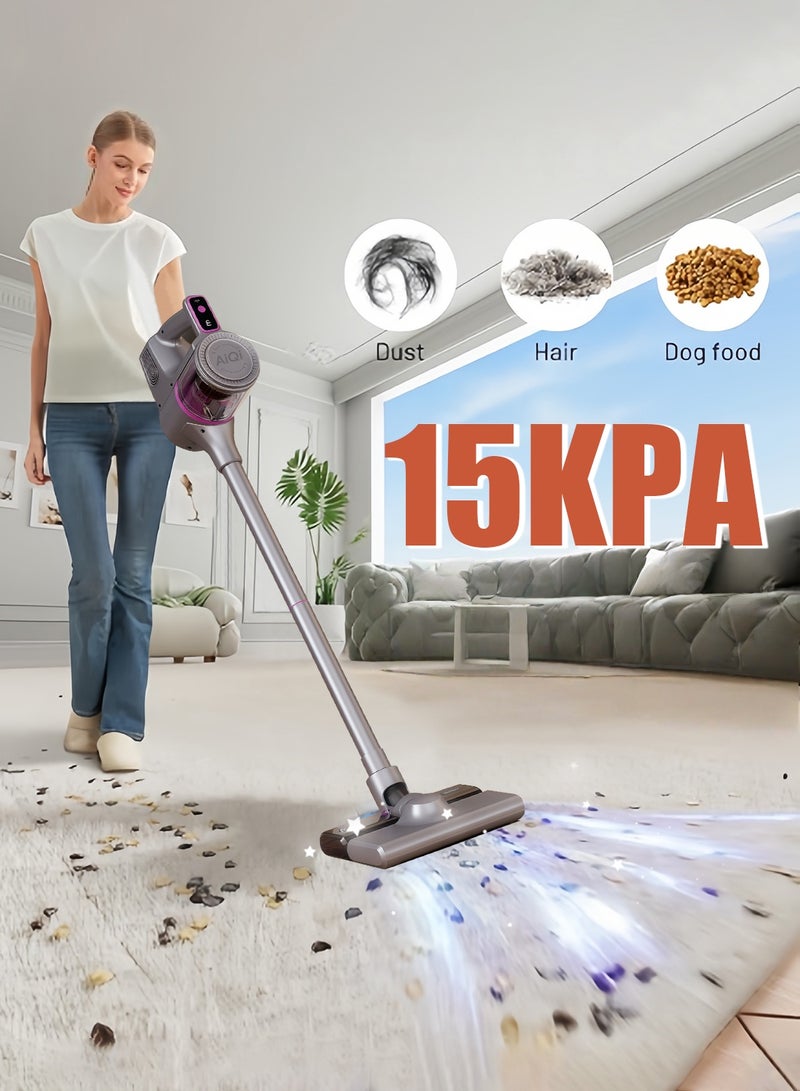 AiQi 801 Cordless Vacuum Cleaner – 15000Pa Suction, LCD Display, 3 Smart Modes, 30-Min Runtime, 5-Stage HEPA Filtration, Flexible Head for Floor/Carpet/Gap Cleaning - Image 5