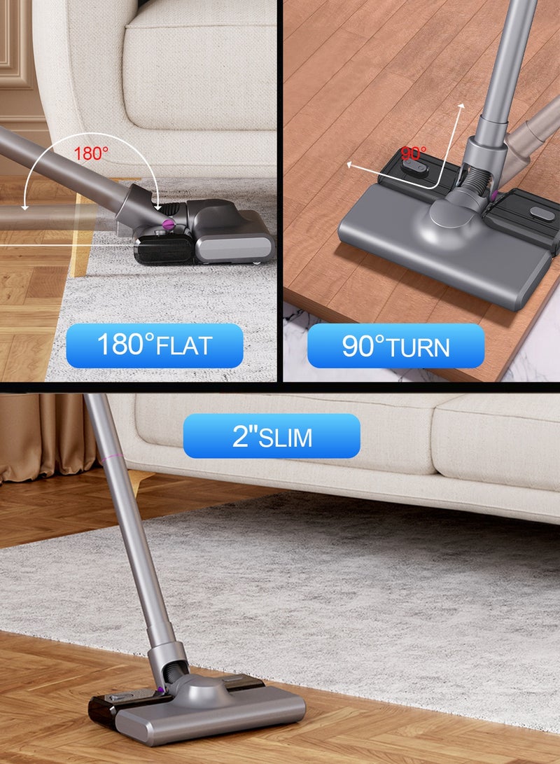 AiQi 801 Cordless Vacuum Cleaner – 15000Pa Suction, LCD Display, 3 Smart Modes, 30-Min Runtime, 5-Stage HEPA Filtration, Flexible Head for Floor/Carpet/Gap Cleaning - Image 4