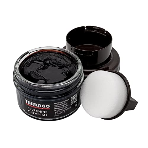 Tarrago Self Shine Shoe Polish with Applicator – Quick Shine Shoe Cream for Leather Boots and Shoes - 1.76 Fl. Oz – Dark Brown #06 - Image 1