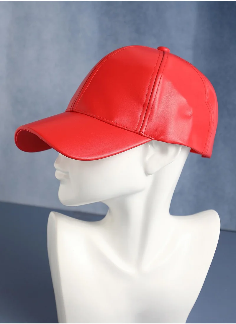 صوص هاوت Haute Sauce Women's Solid Baseball Cap For Outdoor Everyday Wear | One-Size | Red Colour | Solid Pattern | UV Protection | Lightweight | Packable | Casual Headwear For Women & Girls