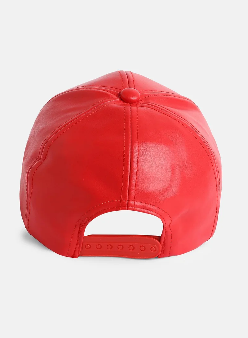 Haute Sauce Haute Sauce Women's Solid Baseball Cap For Outdoor Everyday Wear | One-Size | Red Colour | Solid Pattern | UV Protection | Lightweight | Packable | Casual Headwear For Women & Girls