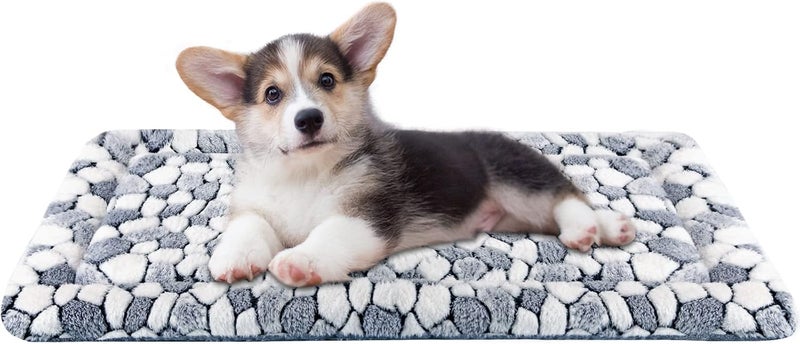 Stylish Dog Crate Pad Bed Mat Reversible (Cool & Warm), Soft Pet Sleeping Mat Dog Bed for Crate Suitable for Small to XX-Large Dogs and Cats, Machine Washable Crate Beds,Grey Stone Pattern