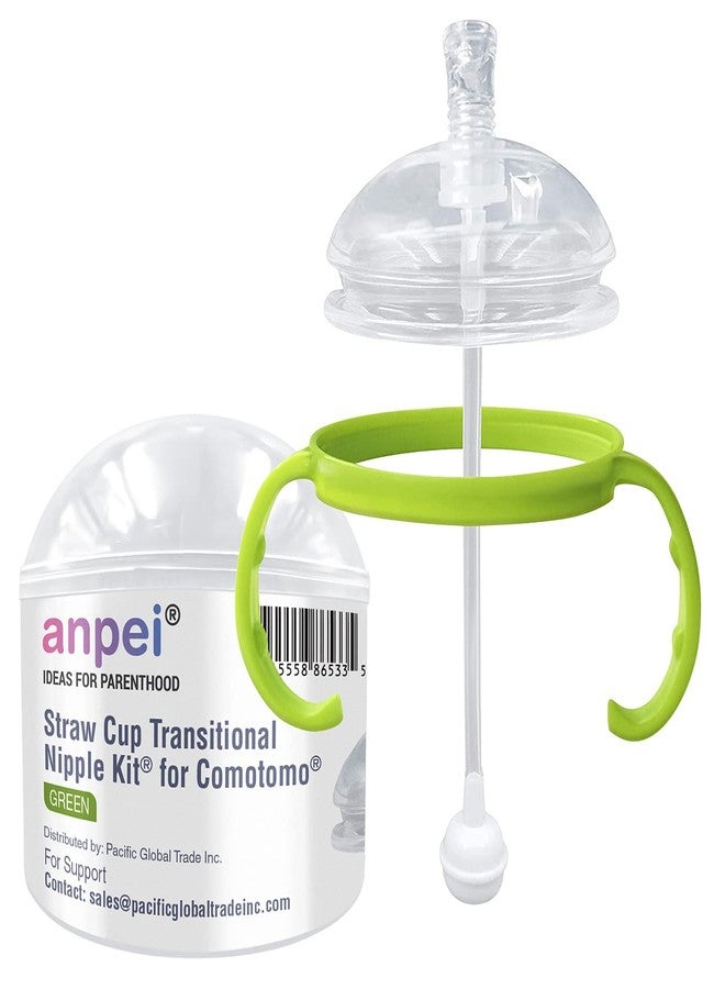 AnPei Straw Sippy Cup Transitional Nipple Kit for Comotomo Baby Bottles, 5 oz and 8 oz - Image 1
