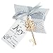 Makhry 50 Set Skeleton Rose Key Bottle Openers with Candy Box In Antique Vintage Style Escort Tags French Ribbon As A Gift Souvenir At Wedding Party Supplies Rose Gold - Image 4