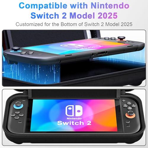 daydayup Switch Carrying Case Compatible with Nintendo Switch 2 with 24 Games Cartridges Protective Hard Shell Travel Carrying Pouch for Console Accessories Playstation Vita Case - Image 3