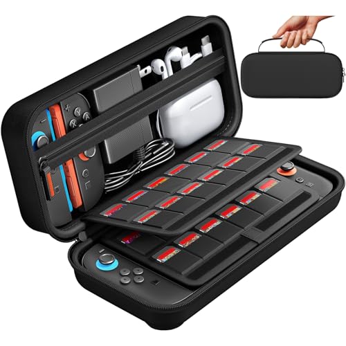 daydayup Switch Carrying Case Compatible with Nintendo Switch 2 with 24 Games Cartridges Protective Hard Shell Travel Carrying Pouch for Console Accessories Playstation Vita Case - Image 1