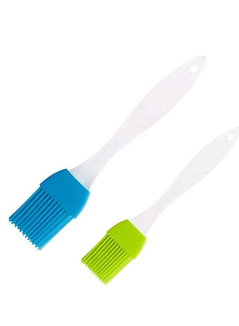 Blue and Green 2-Piece Kitchen Silicone Basting Pastry Cooking Brushes: Grill Brush Kitchen Gadget - Image 2