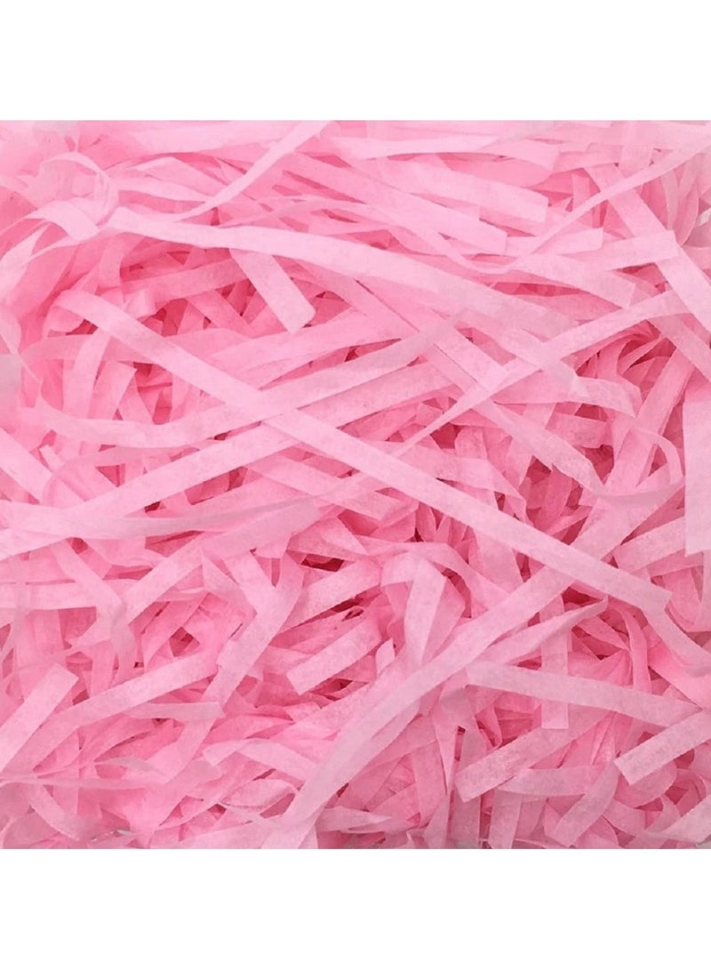 Boxwoods Pink Shredded Paper for Hamper Basket and Gift Box Filling 100 Gram Pack For Birthday Bridal Shower And Baby Girl Reveal - Image 1