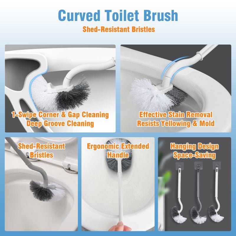 Rmticd Toilet Plunger, High-Pressure Plungers for Bathroom, Toilet Brush and Plunger Set - Powerful Air Drain Unclogger & Heavy-Duty Clog Remover for Bathroom Drains, and Clogged Pipes - Image 5