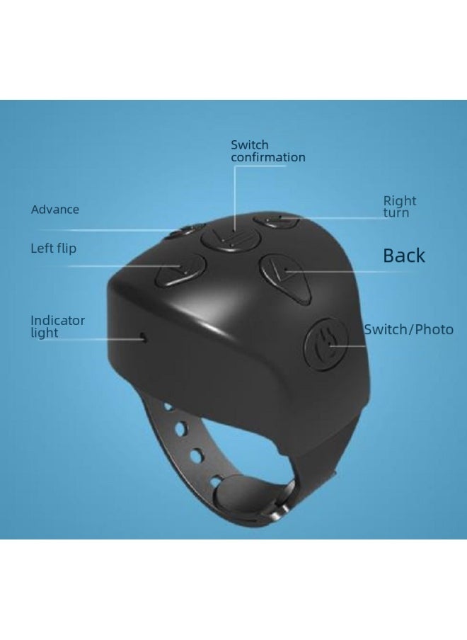 Generic - Mobile Bluetooth Remote Controller For Short Videos Selfie Page Turning Liking One-click Control Internet Celebrity Remote-Color:Black - Image 1