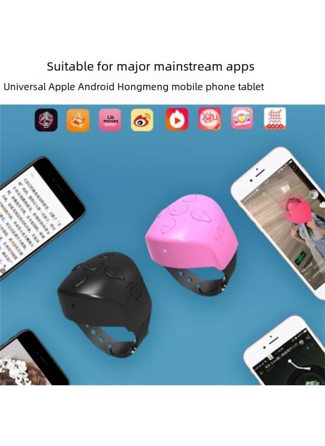 Generic - Mobile Bluetooth Remote Controller For Short Videos Selfie Page Turning Liking One-click Control Internet Celebrity Remote-Color:Black - Image 1