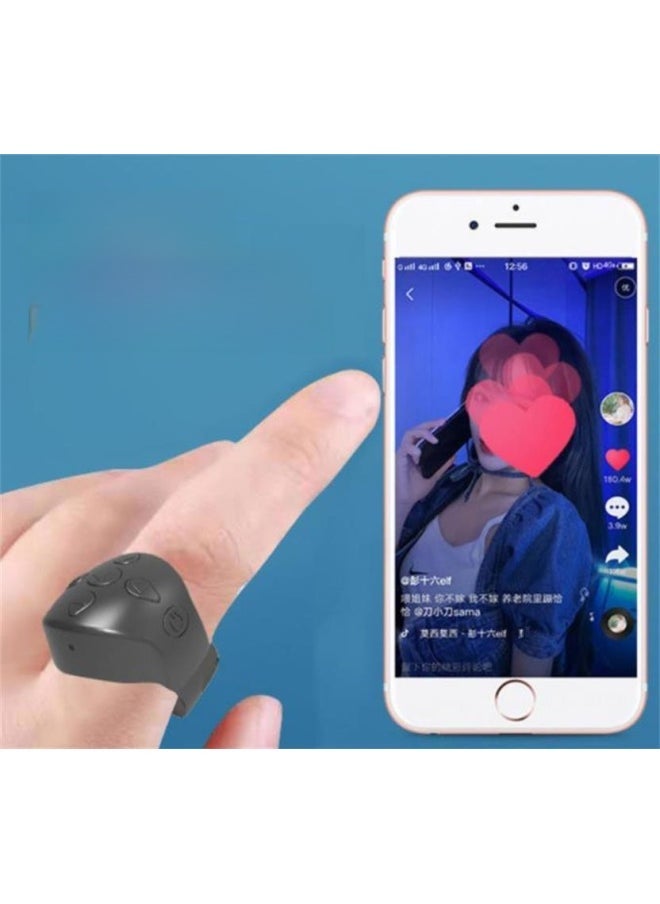 Generic - Mobile Bluetooth Remote Controller For Short Videos Selfie Page Turning Liking One-click Control Internet Celebrity Remote-Color:Black - Image 1