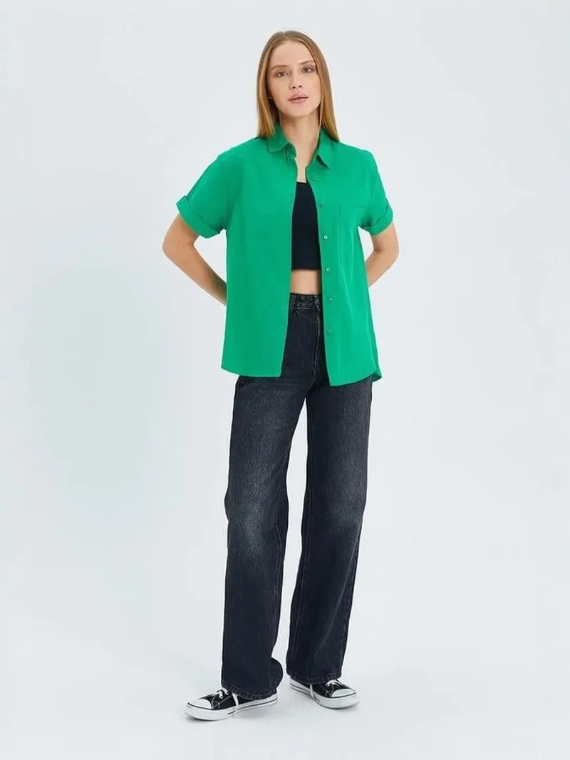 MixRay MIXRAY Short Sleeve Shirt with Pockets