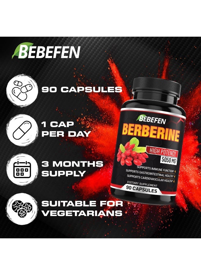 بيبيفين كبسولات البربرين - حبوب تركيبة 5050 مجم مع مستخلص الفلفل الأسود - 90 كبسولة مكملة للبربرين لدعم نظام المناعة الصحي، القلب والأوعية الدموية - كمية تكفي لمدة 3 أشهر - Image 5