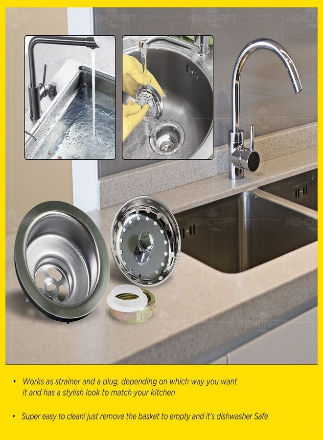 Everflow 7516 Kitchen Sink (3-1/2 Inch) Stainless Steel Drain Assembly With Strainer Basket-and Water Stopper, Single - Image 4