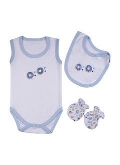 Babies Basic 7 Piece Unisex 100% Cotton Gift Set Include Bib, Pyjama, Mitten, Cap, Romper, Top And Bottom Set  - Image 3